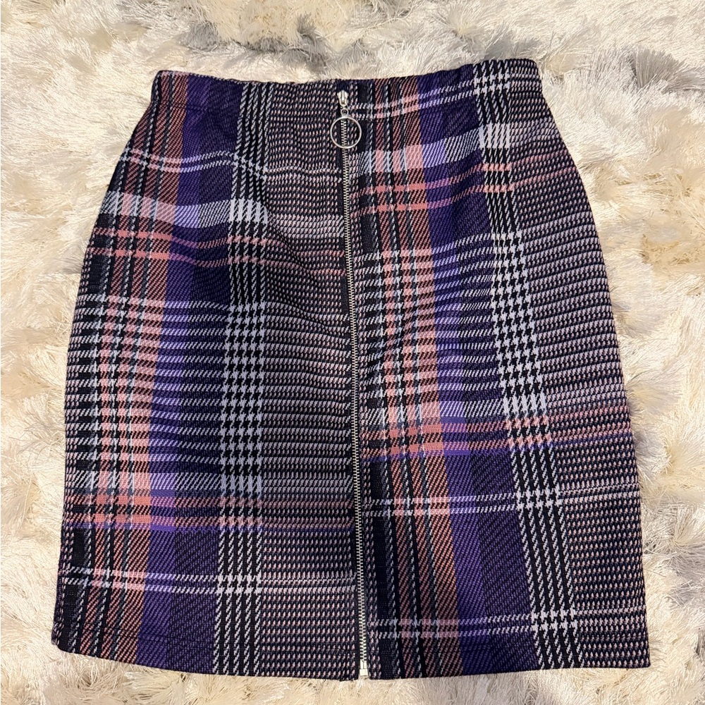 Rainbow Checkered Pencil Skirt in Purple and Pink